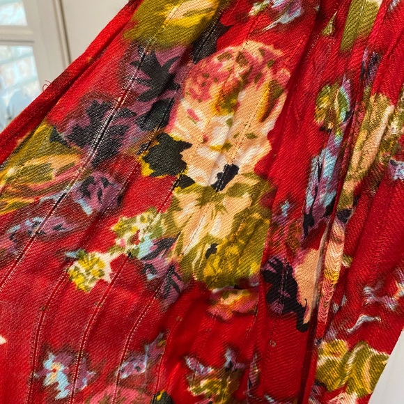 Pretty Colorful Floral Lightweight Scarf with Sequins - Picture 8 of 10